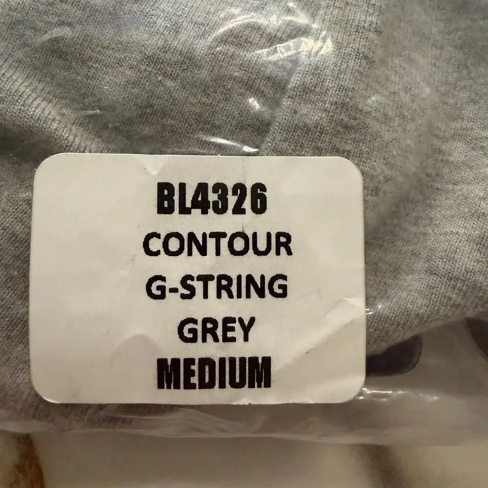 NEW Blanc Menswear Cotton BL4326 Contour G-String Thong Color Grey Size Medium